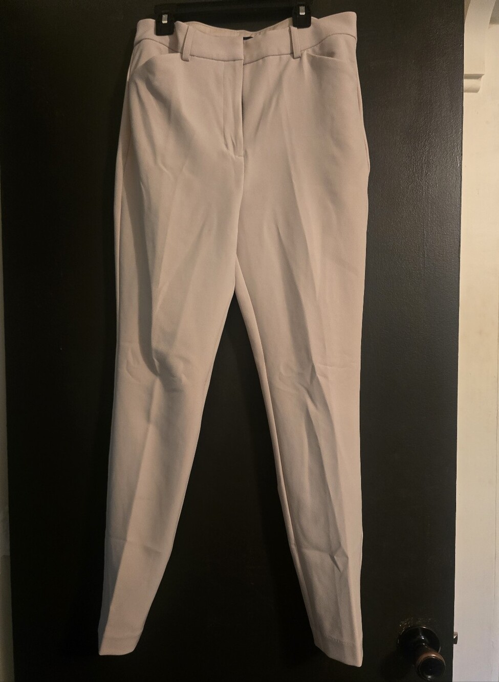 Express Women's Light Cream Tailored Slim Trousers